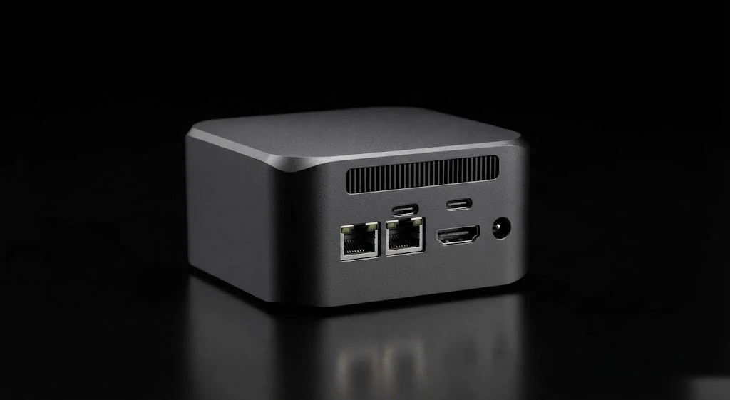 Коробка ОКО сзади: два порта Ethernet, USB-C, HDMI, питание